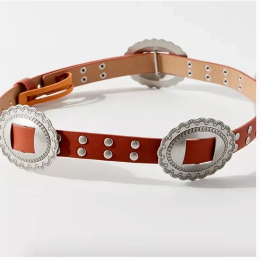 Studded Western Charm Hipster Hippie Boho Peasant Art Deco Farm Hip Brown Belt